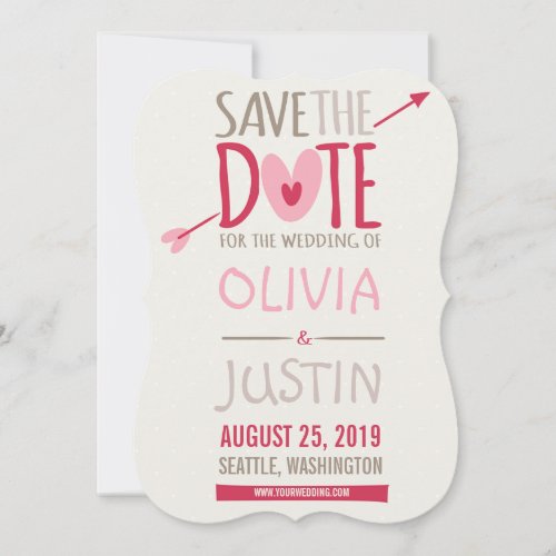 Love Arrow  Hearts Whimsical Photo Save The Date