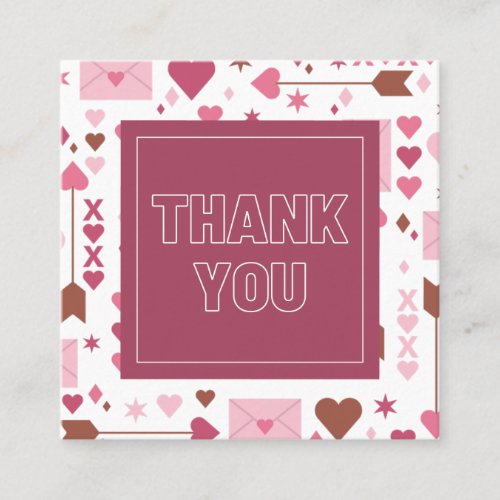 Love Arrow Romantic Valentines Day Thank You Cool Square Business Card