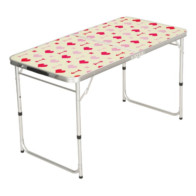 Love Arrows & Blossoms Pong Table (Angled)