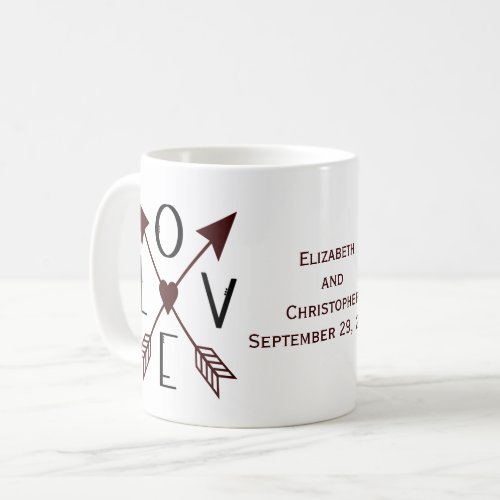 Love Arrows Wedding Engagement Anniversary Gift Coffee Mug