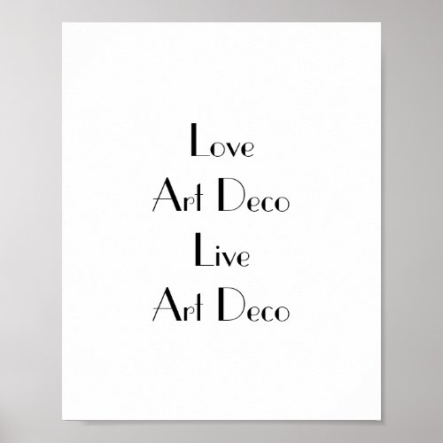 Love Art Deco Typography Poster