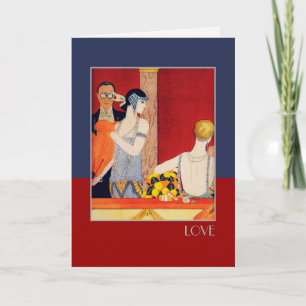Love. Art Deco Valentine's Day  Holiday Card