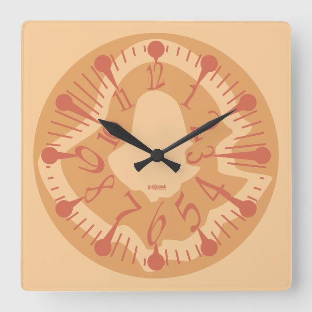 LOVE ART KLOCK DEFORMED DAKILIANO BY MASANSER SQUARE WALL CLOCK (Front)
