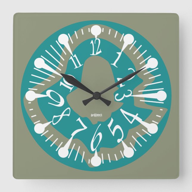 LOVE ART KLOCK DEFORMED DAKILIANO BY MASANSER SQUARE WALL CLOCK (Front)