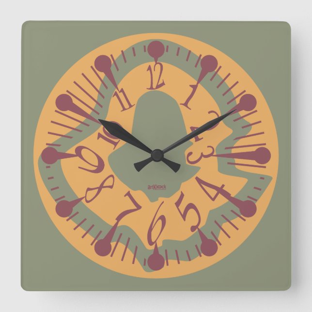 LOVE ART KLOCK DEFORMED DAKILIANO BY MASANSER SQUARE WALL CLOCK (Front)