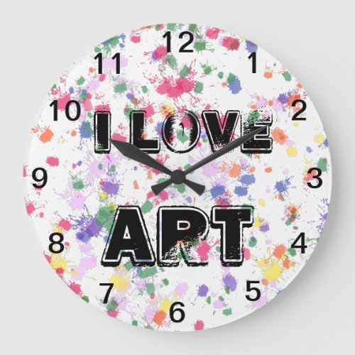 Love Art Paint Splatter Wall Clock