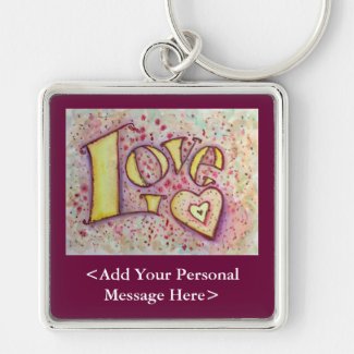 Love Art Painting with Keychain Customized Words