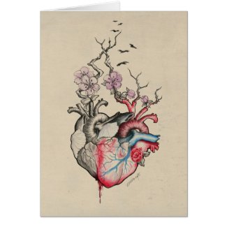 Love art Surreal Anatomical hearts Flowers Vintage