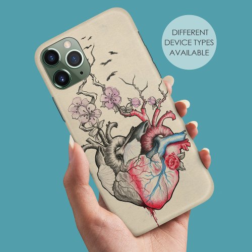 Love art Surreal Anatomical hearts Flowers Vintage iPhone 11 Case