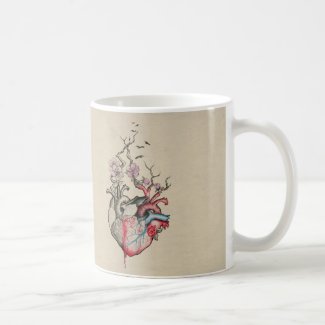 Love art Surreal Anatomical hearts Flowers Vintage