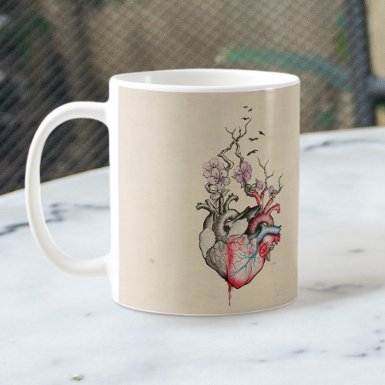 Love art Surreal Anatomical hearts Flowers Vintage