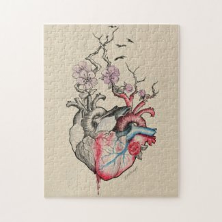 Love art Surreal Anatomical hearts Flowers Vintage