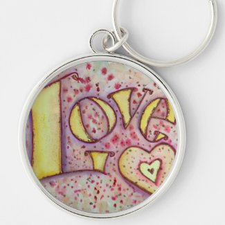 Love Art Word Painting Keychain