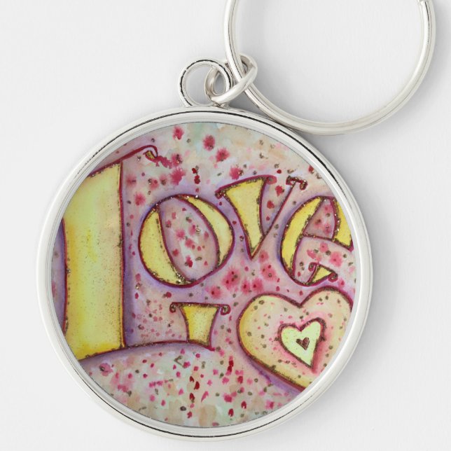 Love Art Word Painting Keychain (Front)