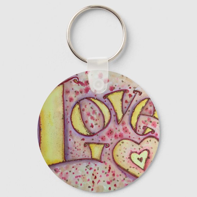 Love Art Word Painting Keychain (Front)