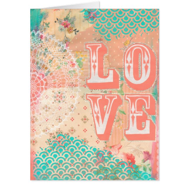 Love Artist Collage Large Novelty Any Occasion Card (Front)