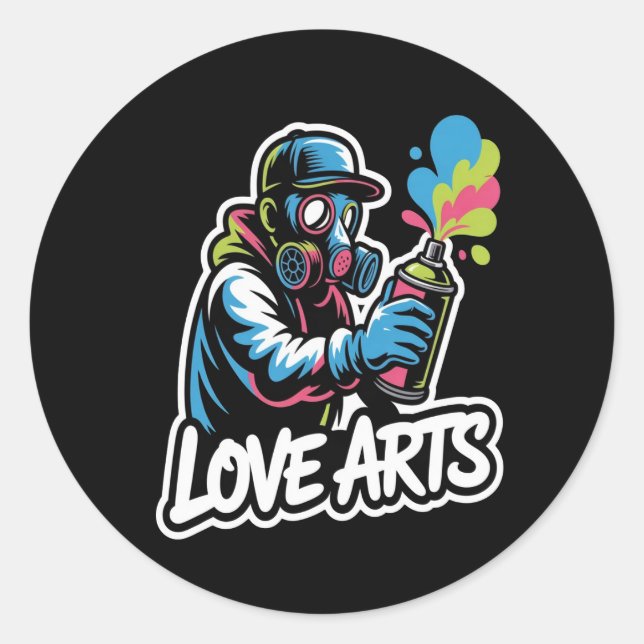 Love ARTS Classic Round Sticker (Front)