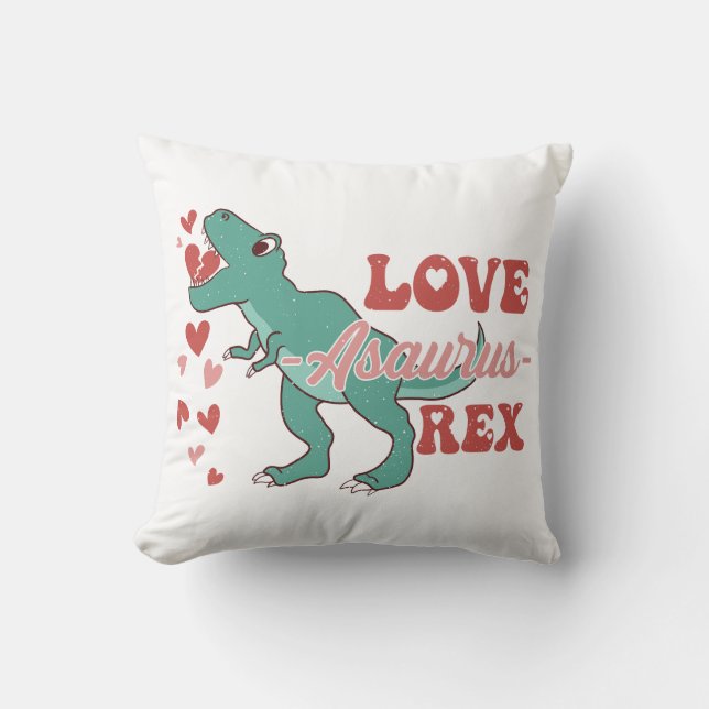 Love-Asaurus Rex Funny Throw Pillow (Front)