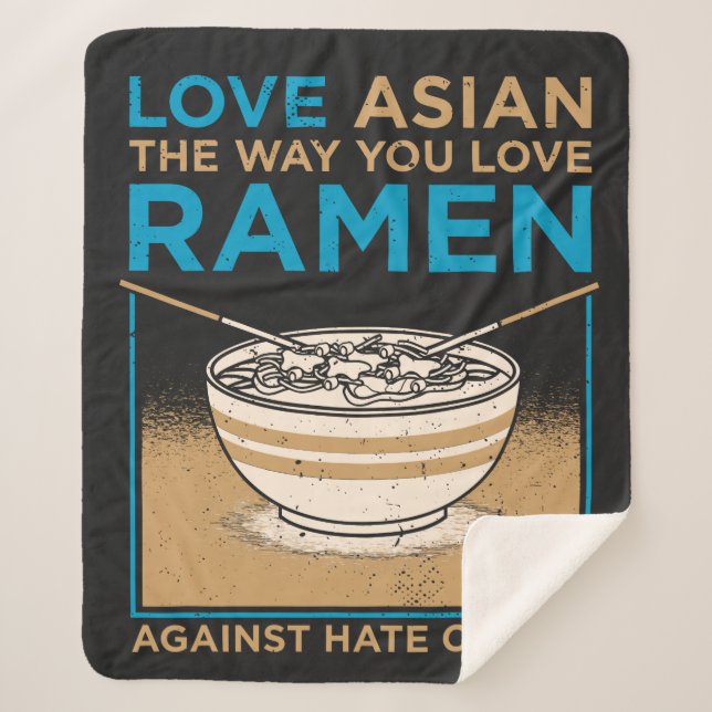 Love Asian The Way You Like Ramen Sherpa Blanket (Front)