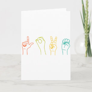 Love Asl Sign Language Alphabet Valentines Day Gif Card