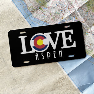 LOVE Aspen Colorado License Plate