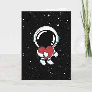 Love Astronaut Valentine Day Holiday Card