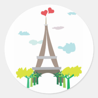 Love at Eiffel Tower Stickers