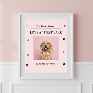 Love at First Bark Personalized Dog Poster