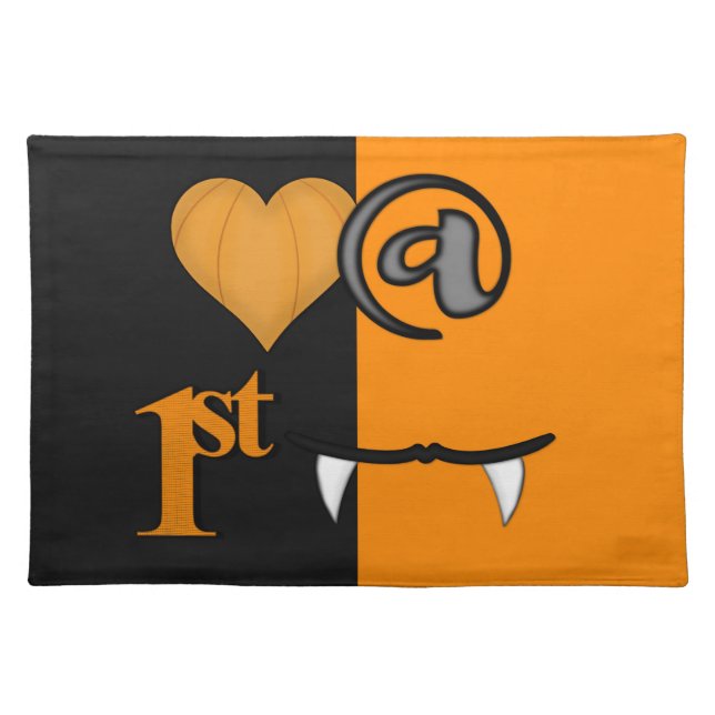 Love At First Bite Halloween Cloth Placemat (Front)