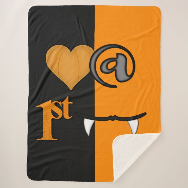 Love At First Bite Halloween Sherpa Blanket (Front)