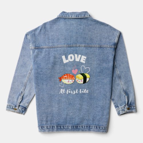 Love At First Bite _ Maki Sushi Design  Denim Jacket
