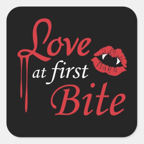 Love at First Bite Square Sticker