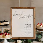Love at First Bite Wedding Desserts Menu Sign<br><div class="desc">Custom-designed wedding desserts menu poster sign featuring "Love at first bite" elegant heart calligraphy with modern black and white design.</div>