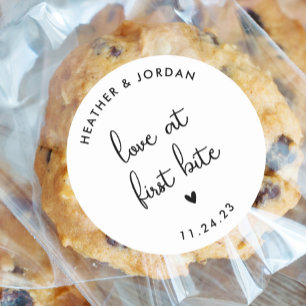 Love At First Bite Wedding Sweets Favor Classic Round Sticker