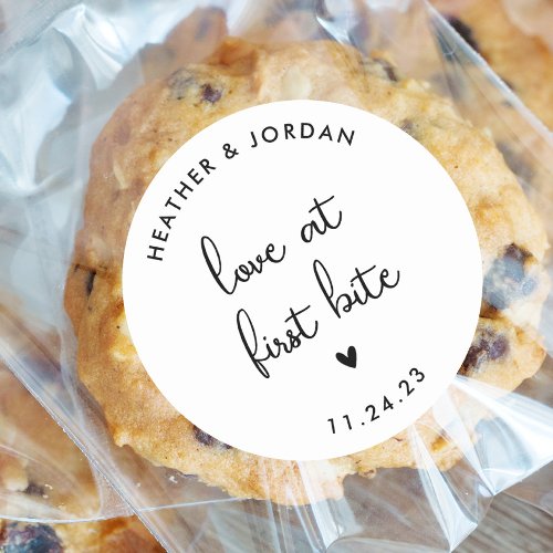 Love At First Bite Wedding Sweets Favor Classic Round Sticker