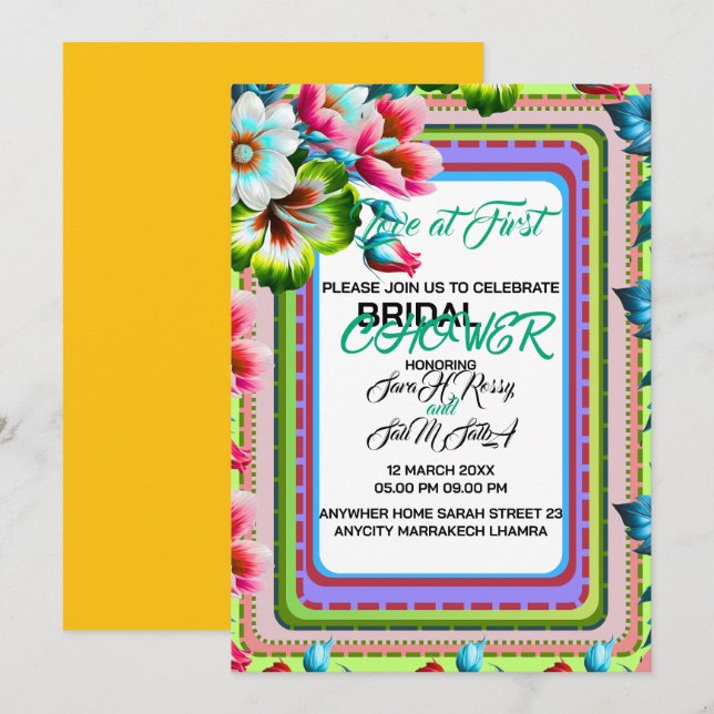 Love at First Bridal Shower Invitation (Front/Back)