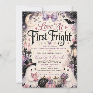 Love At First Fright Halloween Engagement Party Invitation