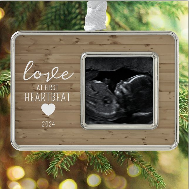 LOVE at first heartbeat Ultrasound Christmas Ornament (Creator Uploaded)