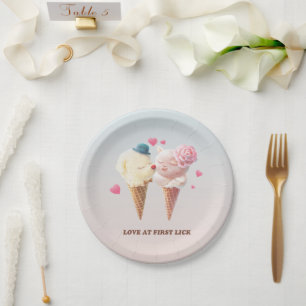 Love at First Lick: Bichon & Cat Ice Cream Art Paper Plates