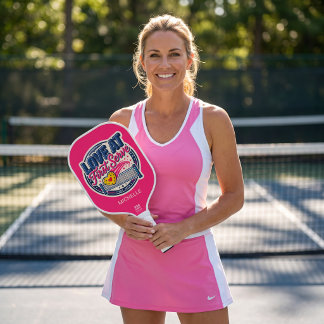 Love At First Serve Pink Heart Name and Est Year Carbon Fiber Pickleball Paddle