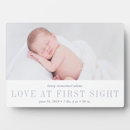 Love at First Sight Baby Photo Plaque