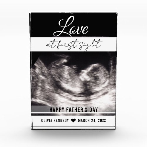 Love At First Sight Baby Sonogram 1st Fathers Day Photo Block