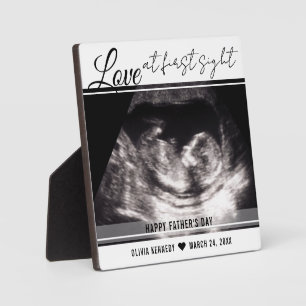 Love At First Sight Baby Sonogram 1st Father's Day Plaque
