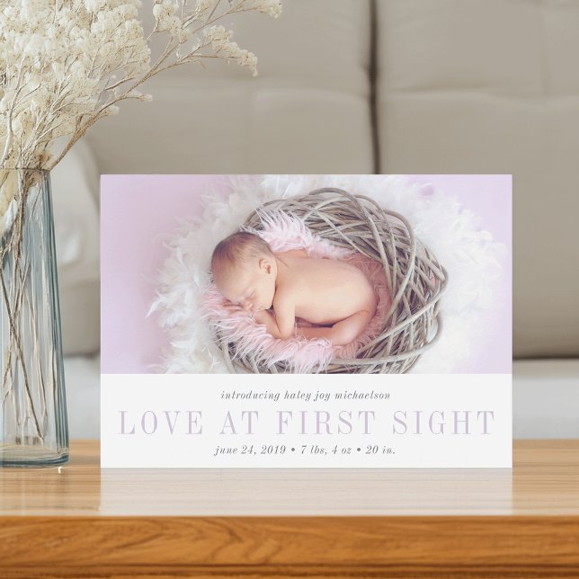 Love at First Sight Birth Announcement | Lavender (Creator Uploaded)