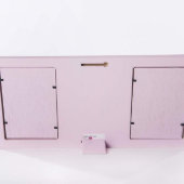 Love at First Sight Cute Pink Wooden Photo Frame (Back)