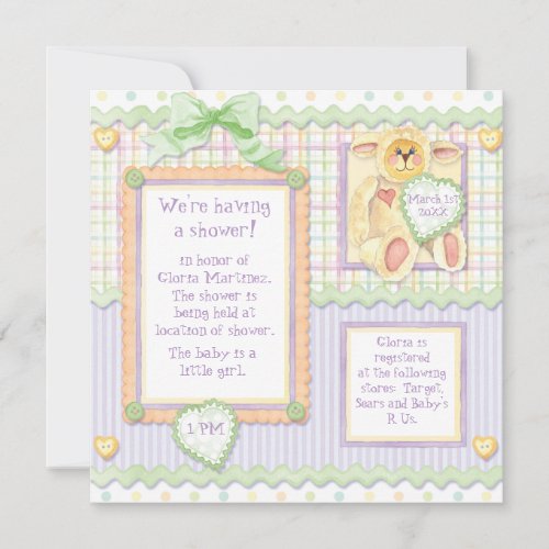 Love at First Sight, Lamb Baby Shower Invitation