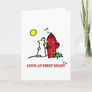 Love At First Sight-On White Holiday Card
