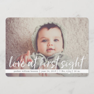 Love at First Sight Overlay Birth Announcement