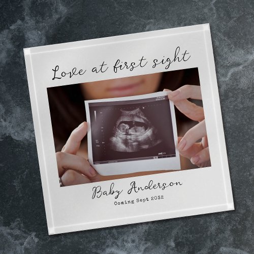 Love at First Sight Photo Pregnancy Announcement Paperweight