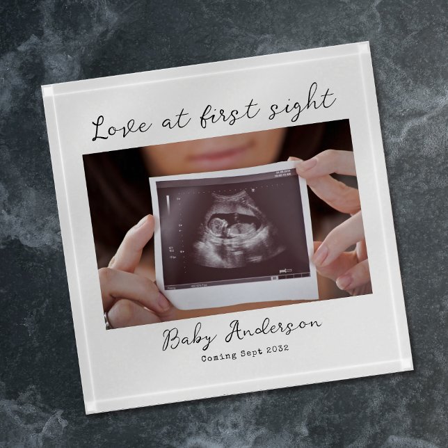 Love at First Sight Photo Pregnancy Announcement Paperweight (Creator Uploaded)